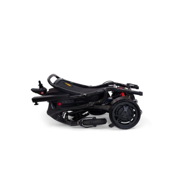 The same Golden Cricket power wheelchair folded flat for transport